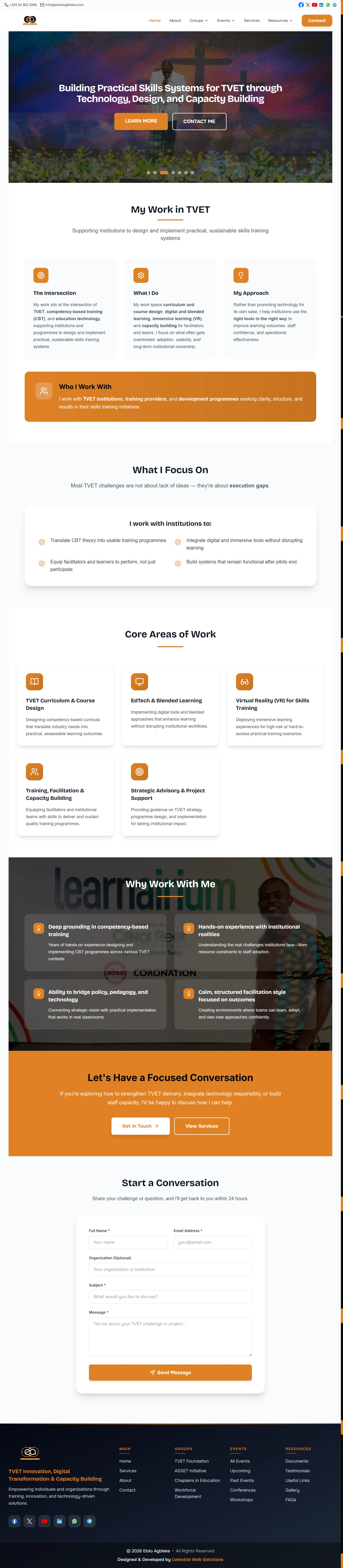 Elolo Agbleke Portfolio Website - Full Page Screenshot