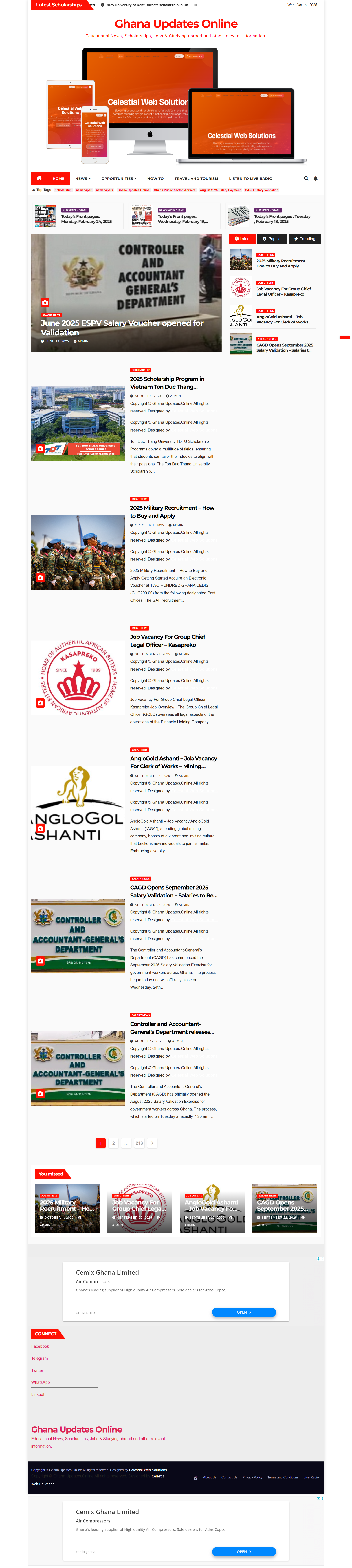 Ghana Updates Online - Full Page Screenshot