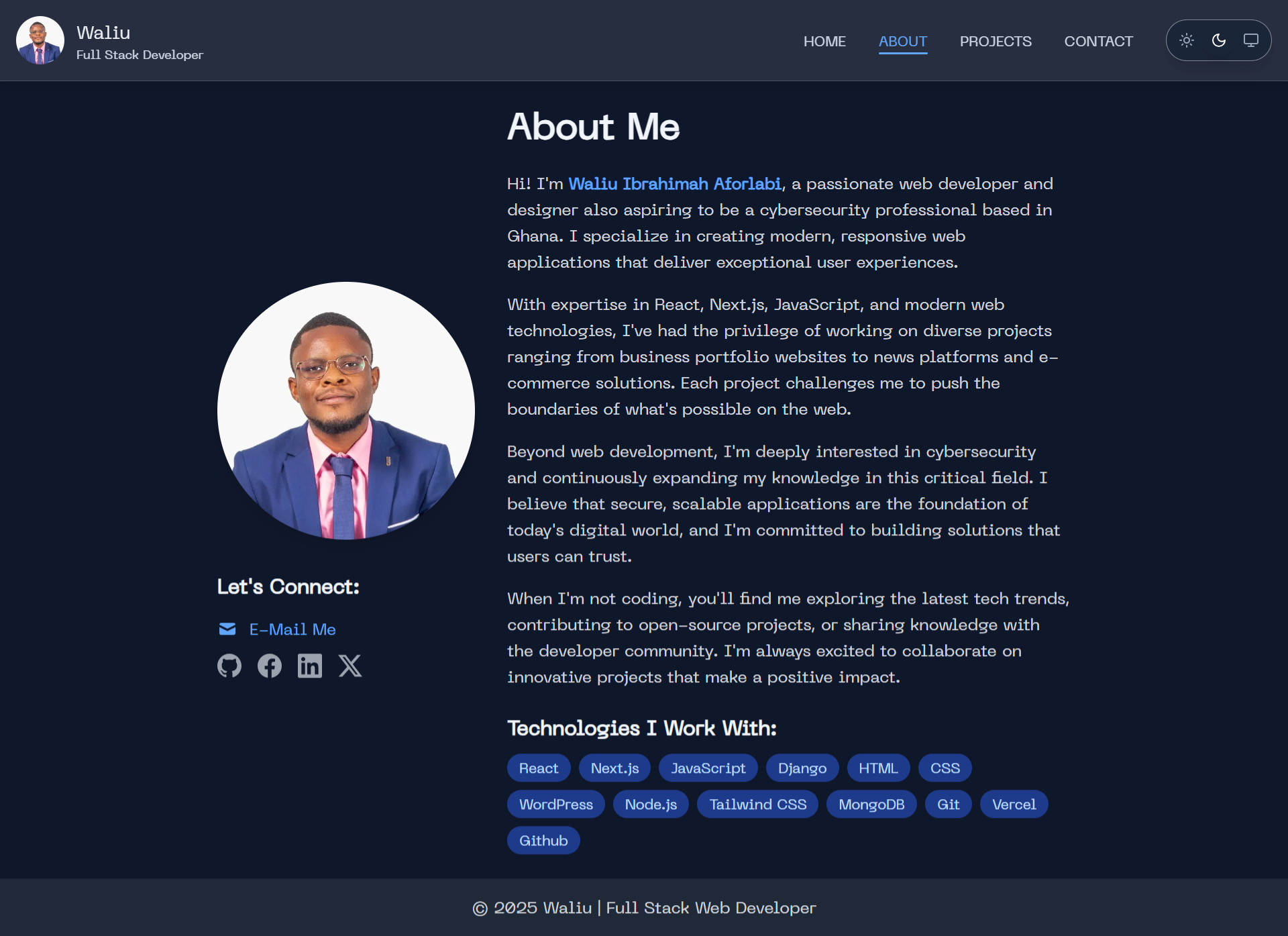 Personal Portfolio Website - Full Page Screenshot