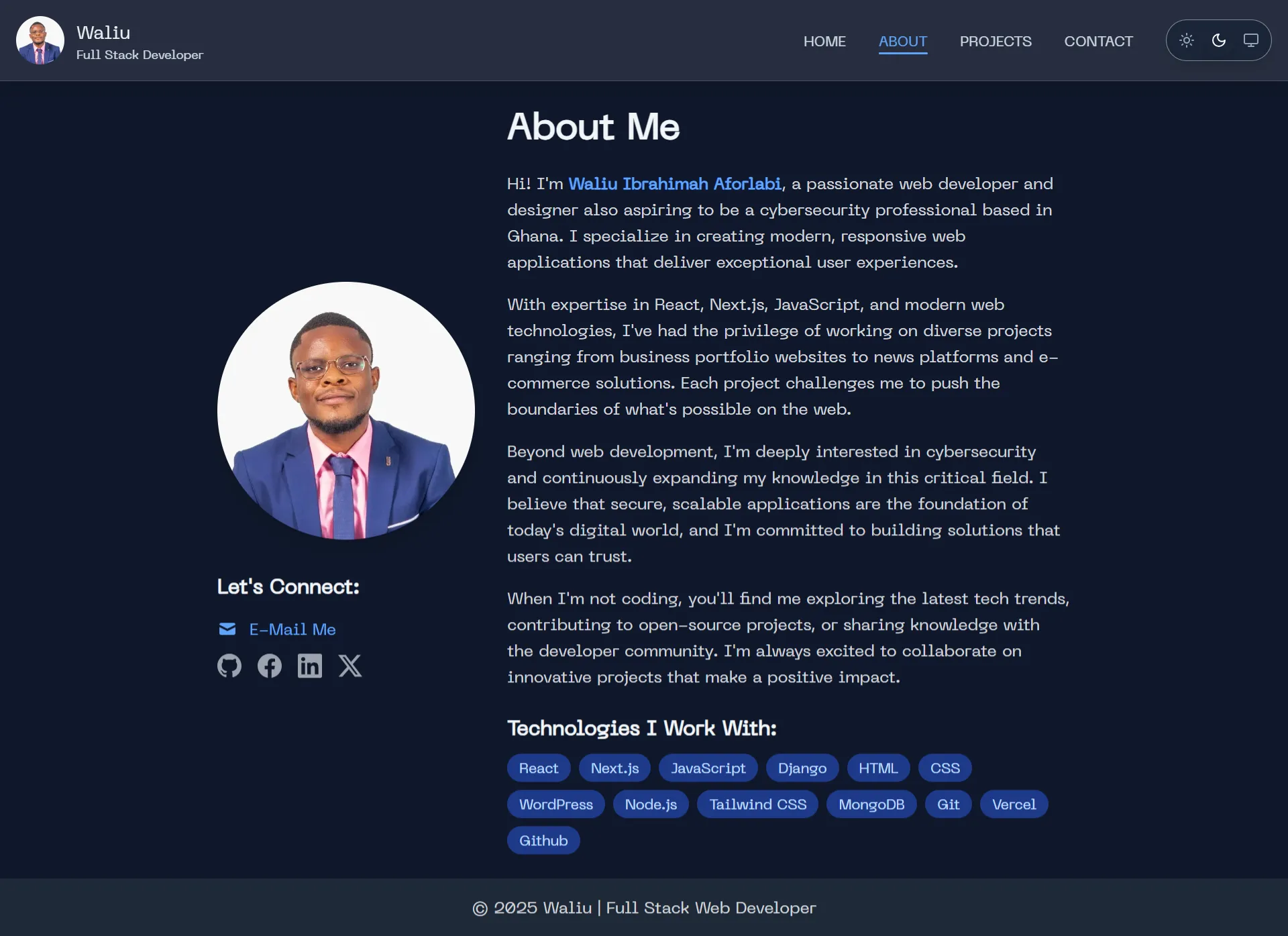 Personal Portfolio Website - Full Page Screenshot
